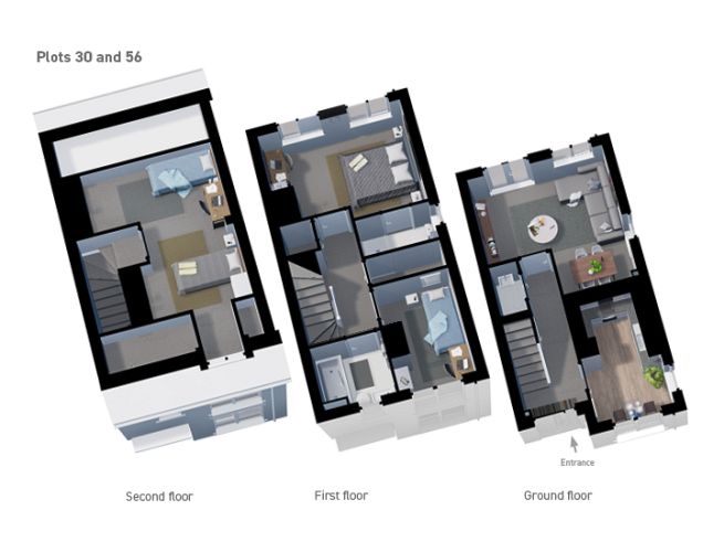 Floor plan, 3 bedroom house  - artist's impression subject to change